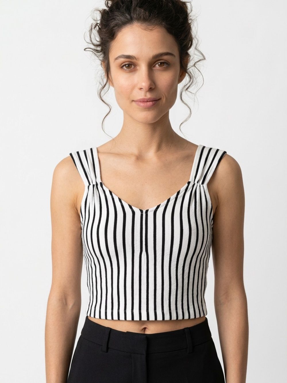 ANTHROPOLOGIE |  MAEVE Black & White Striped Tank Top Women’s Size Small